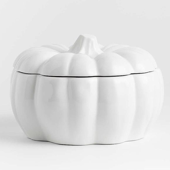 Crate&Barrel White Pumpkin Tureen - Picture 3 of 5